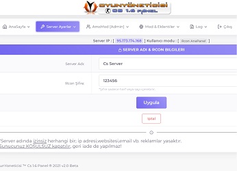 cs 1.6 server panel